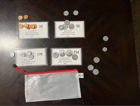 4 US coin sorting task cards