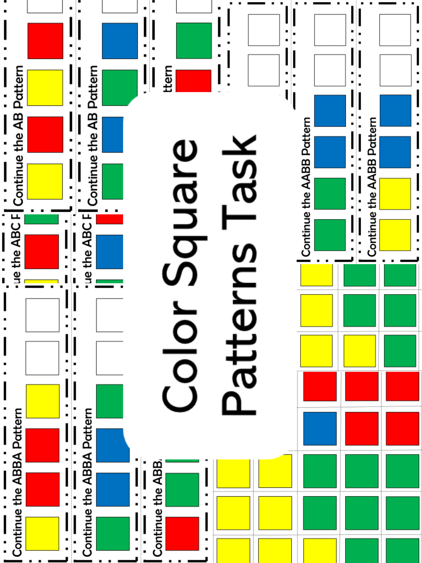 🟨 🟥Color Square Patterns Task 🟩🟦