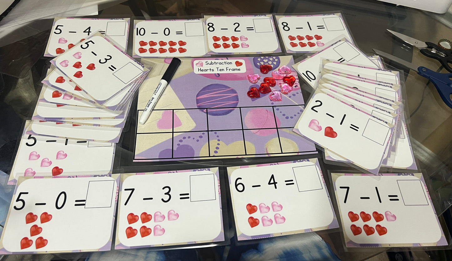 Subtraction Hearts 10 and Under