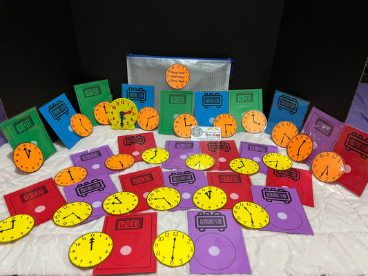 Time #1 Hard Copy Pre-Made Set Hour and Half-Hour Time Task