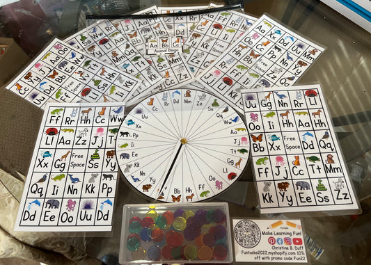 Set #4 (24) Animal ABC Bingo 🐊 🦋 🐈