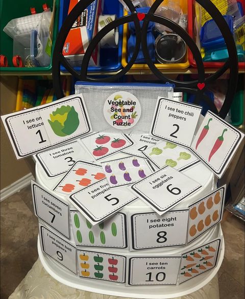 🥕🌶Vegetable See and Count Puzzle 🥦🌽